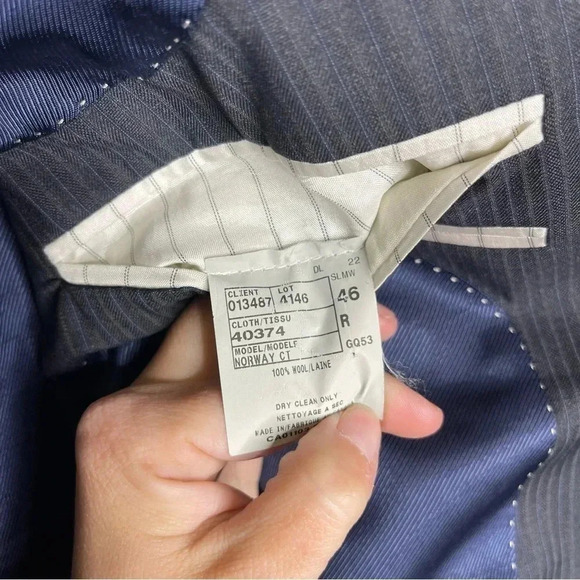 Jack Victor Elite Pinstripe Mens Blazer Sport Jacket Size 46 R - Picture 7 of 8